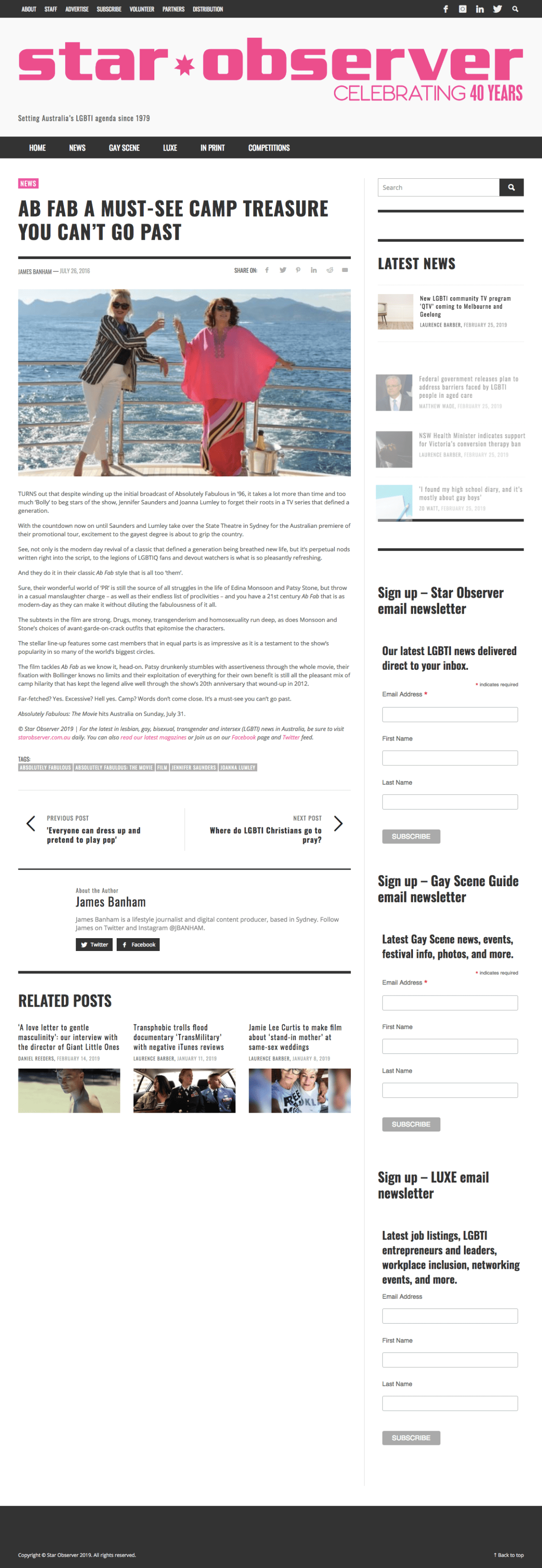 Star Observer - Ab Fab a must-see camp treasure you ca